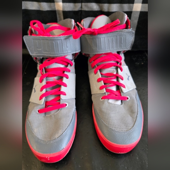 Puma El High Solo High Fashion Hightops Mens Size 12 Red Gray - Picture 4 of 7
